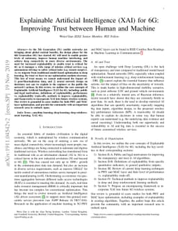 Explainable Artificial Intelligence (XAI) for 6G: Improving Trust
  between Human and Machine