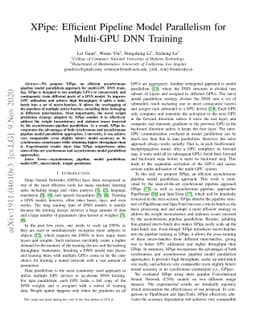 XPipe: Efficient Pipeline Model Parallelism for Multi-GPU DNN Training