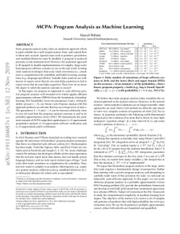 MCPA: Program Analysis as Machine Learning