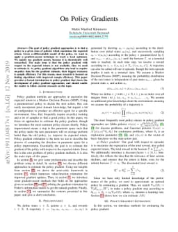 On Policy Gradients
