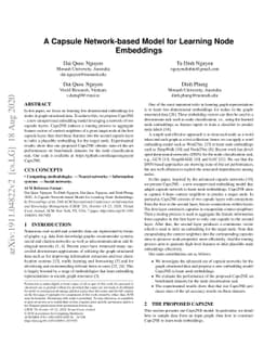 A Capsule Network-based Model for Learning Node Embeddings