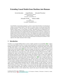 Extending Causal Models from Machines into Humans