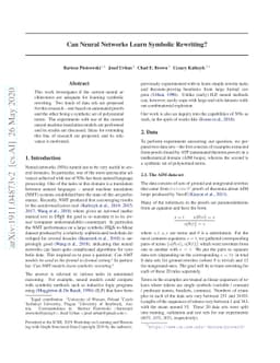 Can Neural Networks Learn Symbolic Rewriting?