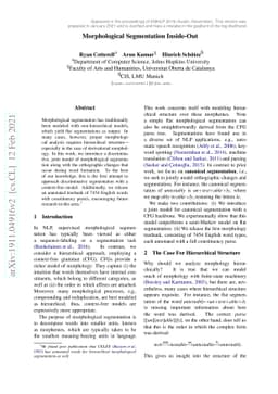 Morphological Segmentation Inside-Out