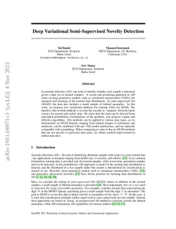 Deep Variational Semi-Supervised Novelty Detection