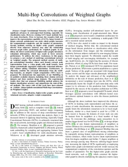 Multi-hop Convolutions on Weighted Graphs