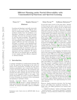 Efficient Planning under Partial Observability with Unnormalized Q
  Functions and Spectral Learning