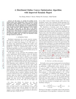 A Distributed Online Convex Optimization Algorithm with Improved Dynamic
  Regret
