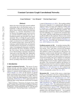 Constant Curvature Graph Convolutional Networks
