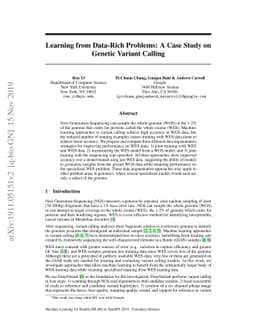 Learning from Data-Rich Problems: A Case Study on Genetic Variant
  Calling