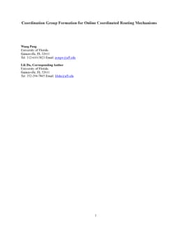 Coordination Group Formation for OnLine Coordinated Routing Mechanisms