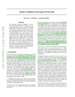 Negative sampling in semi-supervised learning