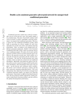 Double cycle-consistent generative adversarial network for unsupervised
  conditional generation