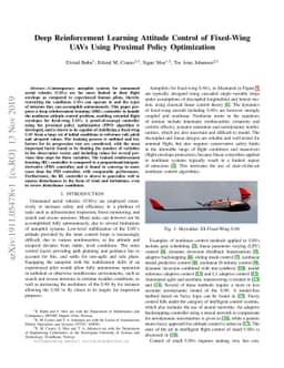 Deep Reinforcement Learning Attitude Control of Fixed-Wing UAVs Using
  Proximal Policy Optimization