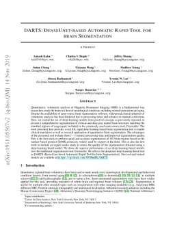 DARTS: DenseUnet-based Automatic Rapid Tool for brain Segmentation