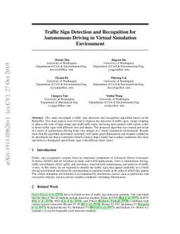 Traffic Sign Detection and Recognition for Autonomous Driving in Virtual
  Simulation Environment