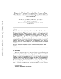 Diagnosis of Pediatric Obstructive Sleep Apnea via Face Classification
  with Persistent Homology and Convolutional Neural Networks