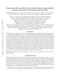 Extracting 2D weak labels from volume labels using multiple instance
  learning in CT hemorrhage detection