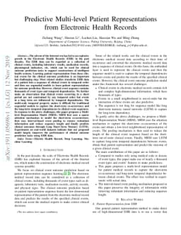 Predictive Multi-level Patient Representations from Electronic Health
  Records