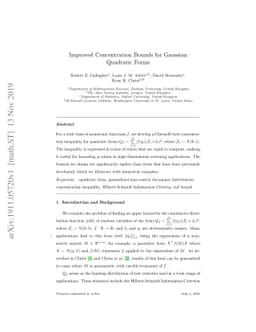 Improved Concentration Bounds for Gaussian Quadratic Forms
