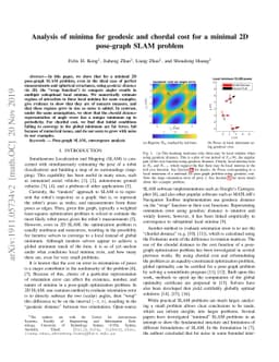 Analysis of minima for geodesic and chordal cost for a minimal 2D
  pose-graph SLAM problem