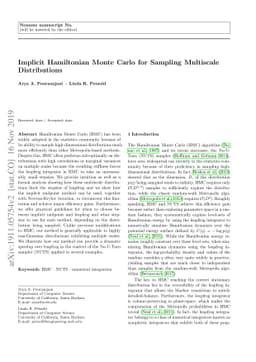 Implicit Hamiltonian Monte Carlo for Sampling Multiscale Distributions