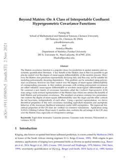 Beyond Matérn: On A Class of Interpretable Confluent Hypergeometric
  Covariance Functions