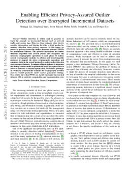 Enabling Efficient Privacy-Assured Outlier Detection over Encrypted
  Incremental Datasets