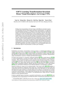 GIFT: Learning Transformation-Invariant Dense Visual Descriptors via
  Group CNNs