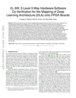 2L-3W: 2-Level 3-Way Hardware-Software Co-Verification for the Mapping
  of Deep Learning Architecture (DLA) onto FPGA Boards