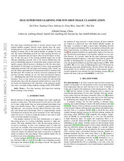 Self-Supervised Learning For Few-Shot Image Classification
