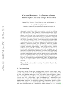 CartoonRenderer: An Instance-based Multi-Style Cartoon Image Translator