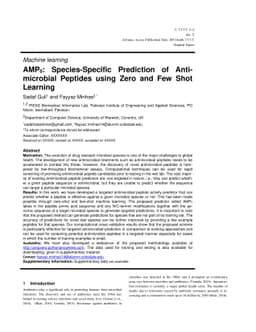 AMP0: Species-Specific Prediction of Anti-microbial Peptides using Zero
  and Few Shot Learning