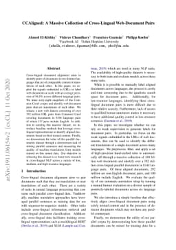CCAligned: A Massive Collection of Cross-Lingual Web-Document Pairs