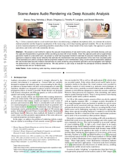 Scene-Aware Audio Rendering via Deep Acoustic Analysis