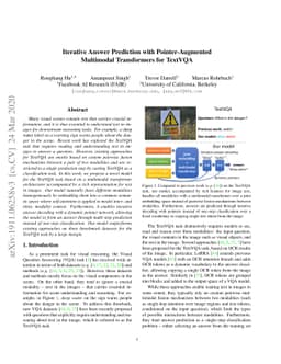 Iterative Answer Prediction with Pointer-Augmented Multimodal
  Transformers for TextVQA