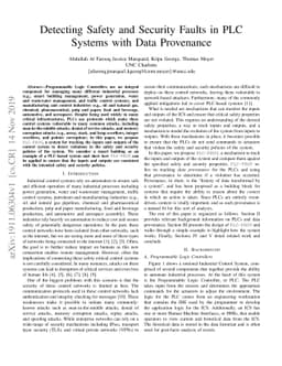 Detecting Safety and Security Faults in PLC Systems with Data Provenance