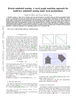 R-local unlabeled sensing: A novel graph matching approach for multiview
  unlabeled sensing under local permutations