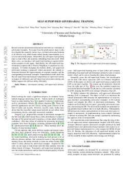 Self-supervised Adversarial Training
