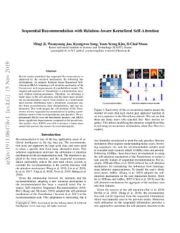 Sequential Recommendation with Relation-Aware Kernelized Self-Attention