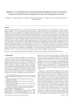 HealthFog: An Ensemble Deep Learning based Smart Healthcare System for
  Automatic Diagnosis of Heart Diseases in Integrated IoT and Fog Computing
  Environments