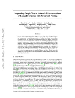Improving Graph Neural Network Representations of Logical Formulae with
  Subgraph Pooling