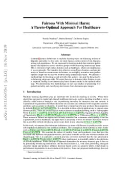 Fairness With Minimal Harm: A Pareto-Optimal Approach For Healthcare