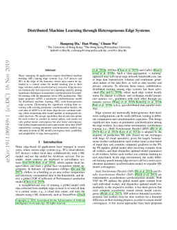 Distributed Machine Learning through Heterogeneous Edge Systems