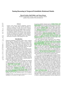 Taming Reasoning in Temporal Probabilistic Relational Models
