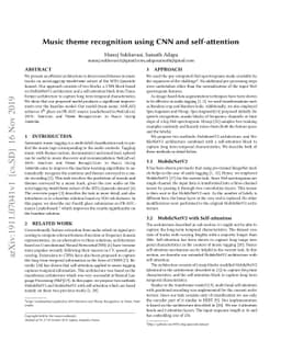Music theme recognition using CNN and self-attention