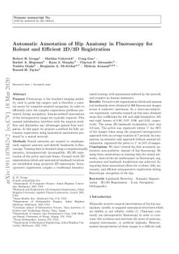 Automatic Annotation of Hip Anatomy in Fluoroscopy for Robust and
  Efficient 2D/3D Registration