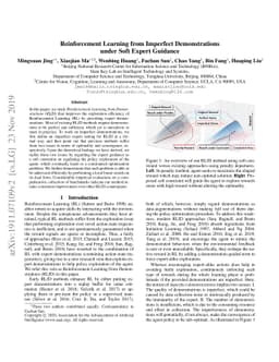 Reinforcement Learning from Imperfect Demonstrations under Soft Expert
  Guidance