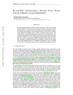 Black-Box Adversarial Attack with Transferable Model-based Embedding