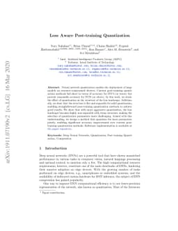 Loss Aware Post-training Quantization